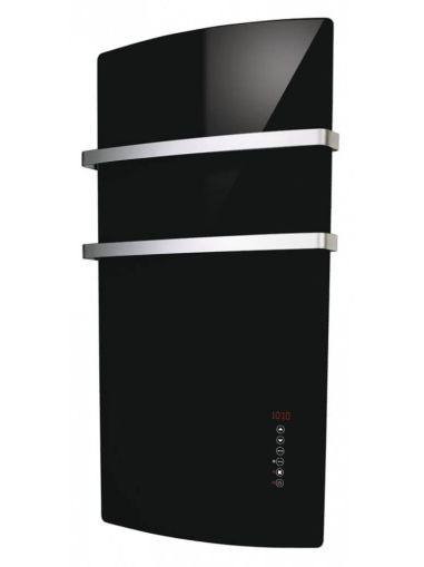 Radiator din sticla 1500 W pentru baie Radialight DEVA culoare Negru Vulcano