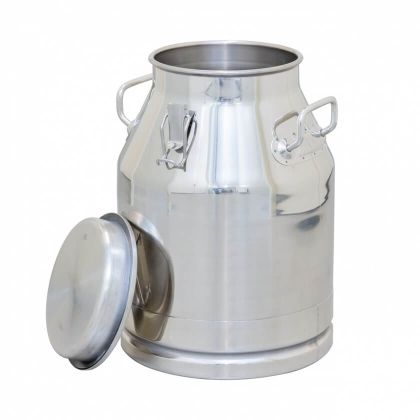 Bidon inox 30 litri cu manere si prindere cu clipsuri si capac inox