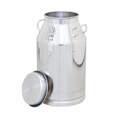 Bidon inox 40 litri cu manere si prindere cu clipsuri si capac inox