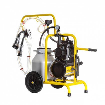Aparat de muls vaci pe ulei cu 1 post si 1 bidon aluminiu 30L