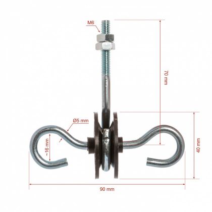 Izolator dublu cu filet M6 pentru poarta gard electric