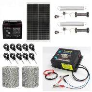 Gard electric pachet complet, 2000m 6.6J 130kg + Acumulator 12V + Panou solar 30W