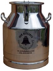 Bidon inox 25 litri cu maner si prindere cu clipsuri si capac inox