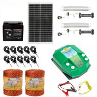 Gard electric pachet complet, 2000m 4.5J 90kg + Acumulator 12V + Panou solar 30W