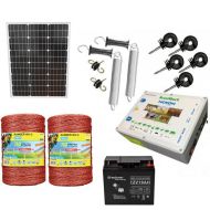 Gard electric pachet complet, 2000m 8.5J 160kg + Acumulator 12V + Panou solar 50W