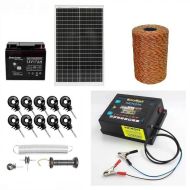 Gard electric pachet complet, 500m 4J 100kg + Acumulator 12V + Panou solar 30W
