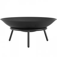 Vatra foc pentru terasa, camping, Otel, Diametru 550 mm, Negru, Inaltime 24 cm