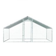 Cotet exterior pentru pasari din otel galvanizat 400x200x195cm