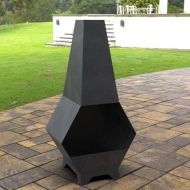 Incalzitor pentru terasa/gradina, Pyramid Hexagon II KRO-1076, Otel, Negru, 1200x605x406 mm, grosime 3 mm