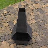 Incalzitor pentru terasa/gradina, Pyramid Hexagon II KRO-1076, Otel, Negru, 1200x605x406 mm, grosime 3 mm