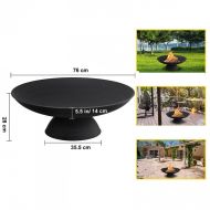 Vatra foc pentru terasa, camping, Vivatechnix Fonta, Diametru 760 mm, Negru, Inaltime 28 cm