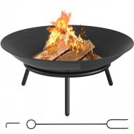 Vatra foc pentru terasa, camping, Otel, Diametru 550 mm, Negru, Inaltime 24 cm