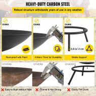 Vatra foc pentru terasa, camping, Otel, Diametru 550 mm, Negru, Inaltime 24 cm
