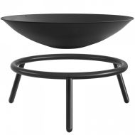 Vatra foc pentru terasa, camping, Otel, Diametru 550 mm, Negru, Inaltime 24 cm