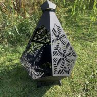 Incalzitor pentru terasa/gradina, Krodesign Diamond KRO-1090, Otel, Negru, diametru 1125 mm, grosime 3 mm