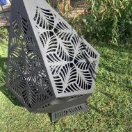 Incalzitor pentru terasa/gradina, Krodesign Diamond KRO-1090, Otel, Negru, diametru 1125 mm, grosime 3 mm