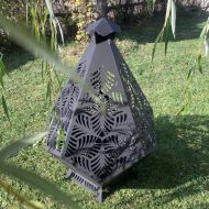 Incalzitor pentru terasa/gradina, Krodesign Diamond KRO-1090, Otel, Negru, diametru 1125 mm, grosime 3 mm