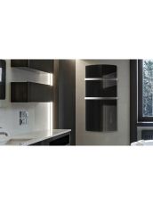Radiator din sticla 1500 W pentru baie Radialight DEVA culoare Negru Vulcano