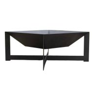 Vatra pentru terasa/gradina, Square Fire Pit KRO-1077, Otel, Negru, 600x600x300 mm, grosime 3 mm