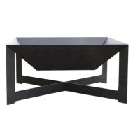 Vatra pentru terasa/gradina, Square Fire Pit KRO-1077, Otel, Negru, 600x600x300 mm, grosime 3 mm