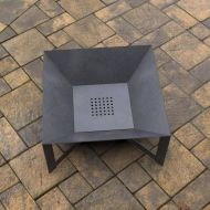 Vatra pentru terasa/gradina, Square Fire Pit KRO-1077, Otel, Negru, 600x600x300 mm, grosime 3 mm