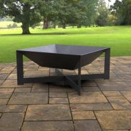 Vatra pentru terasa/gradina, Square Fire Pit KRO-1077, Otel, Negru, 600x600x300 mm, grosime 3 mm
