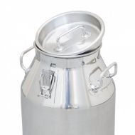 Bidon inox 40 litri cu manere si prindere cu clipsuri si capac inox