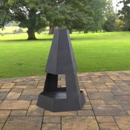 Incalzitor pentru terasa/gradina, Pyramid Hexagon Double KRO-1079, Otel, Negru, 1200x700x813 mm, grosime 3 mm
