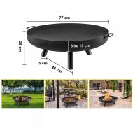 Vatra foc pentru terasa, camping, Vivatechnix Otel Carbon, Diametru 770 mm, Negru, Inaltime 28 cm