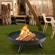 Vatra foc pentru terasa, camping, Vivatechnix Otel Carbon, Diametru 770 mm, Negru, Inaltime 28 cm