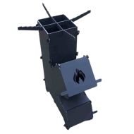 Soba cu pirostrie pentru camping Vivatechnix KRO-1147, dimensiune 570x355x136 mm, demontabila, faras inclus
