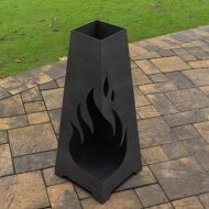Incalzitor pentru terasa/gradina, Fire Pyramid KRO-1078, Otel, Negru, 1200x500 mm, grosime 3 mm
