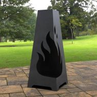 Incalzitor pentru terasa/gradina, Fire Pyramid KRO-1078, Otel, Negru, 1200x500 mm, grosime 3 mm