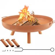 Vatra foc pentru terasa, camping, Vivatechnix Otel Carbon, Diametru 77 cm, Maro, Inaltime 28 cm