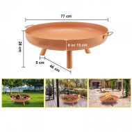 Vatra foc pentru terasa, camping, Vivatechnix Otel Carbon, Diametru 77 cm, Maro, Inaltime 28 cm