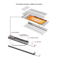 Incalzitor radiant 2000 W cu lumina LED JH-Heater