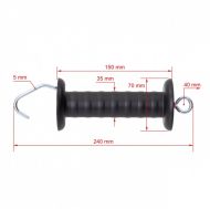 Maner pentru poarta gard electric cu carlig si arc